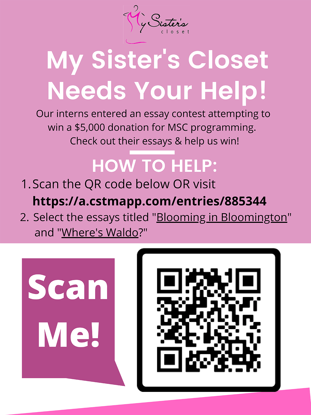 My Sister's Closet Essay Contest Ad 2021